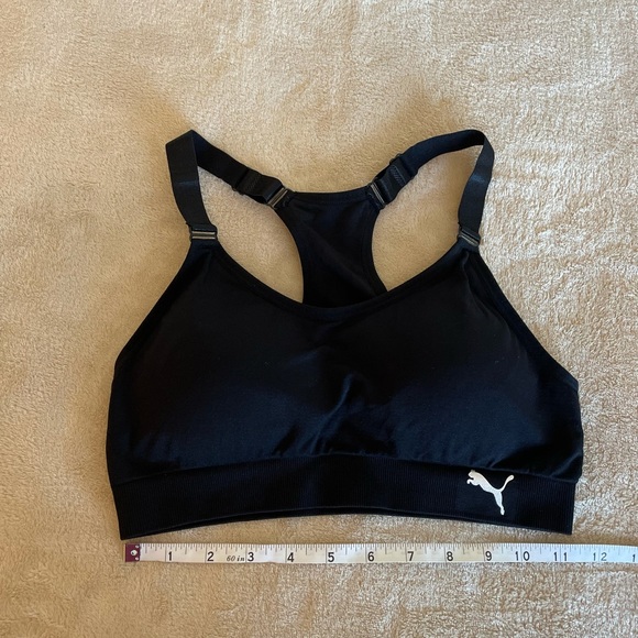 Puma Athletic Black Padded Logo Bra - Size S - Picture 5 of 6